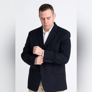 Michael Kors Black Wool Blend Blazer 50R 2-button Formal Jacket 4-button Cuff